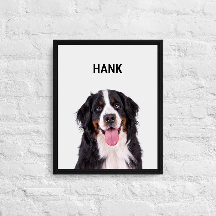Personalized Bernese Mountain Dog Framed Canvas Print